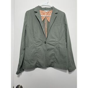 CAbi Olive Green Blazer with Button Closure Size S